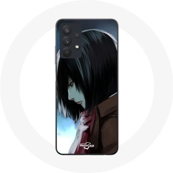 Funda - Maniacase - Samsung Galaxy A32 5G - Manga Mikasa Ackerman - Flexible - Blanca-image