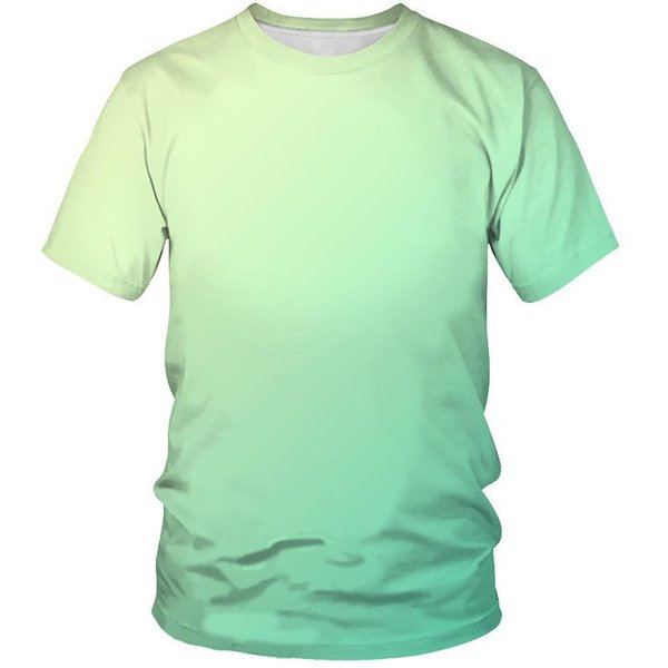 Letnia Nowa Koszulka Casual 3D Z Gradientem W Jednolitym Kolorze Z Nadrukiem Cyfrowym MęSka Koszulka Z KróTkim RęKawem XL Beige-image