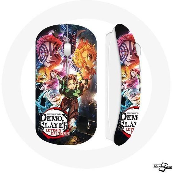 Mysz Bezprzewodowa - Demon Slayer - BiałA - Kompatybilna Z Mac I Pc - DołąCzony Klucz Usb Wi-Fi-image