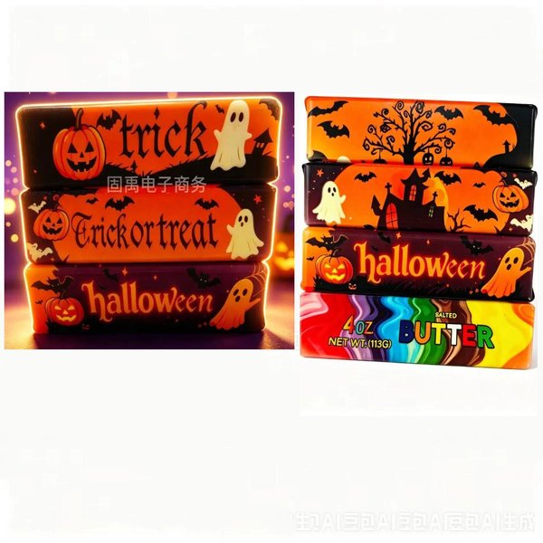 Halloweenowa Edycja Specjalna Squishy Zabawka Anty-Stres Symulowane MasłO RelaksująCa PiłEczka Fidget Squishy RelaksująCy Prezent Impreza Black-image