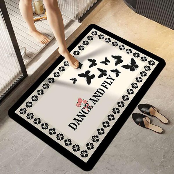Mata PodłOgowa Do łAzienki Z Ziemi Okrzemkowej Mata ChłOnna SzybkoschnąCa AntypośLizgowa Mata PodłOgowa Do Toalety Kuchni Dywanik MięKki 40×60Cm-image