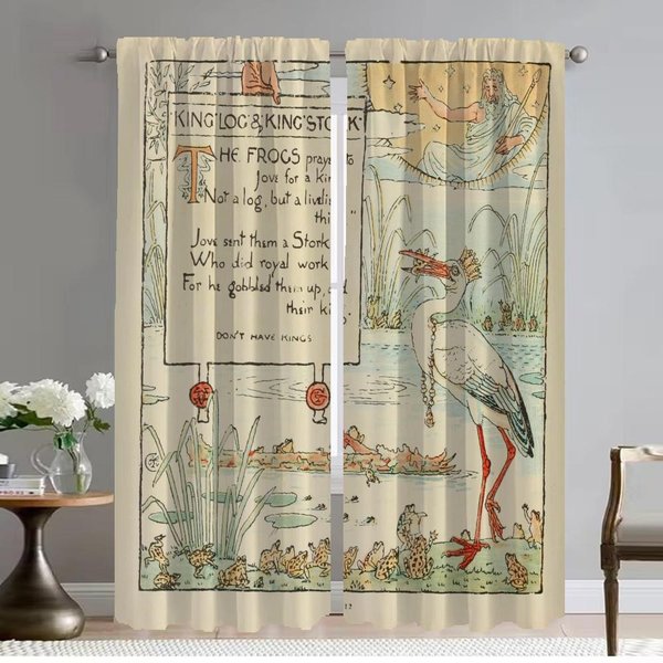 Cortinas Opacas 2 Piezas Bebé Propio Aesop Cortina De Ventana Para HabitacióN 2 Paneles Tul Para Dormitorio DecoracióN De Halloween Divisor NiñO W50Xh70Cmx2Pcs-Cl-image