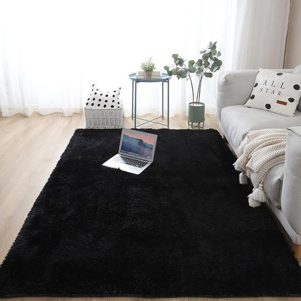 Alfombra En La Sala De Estar Lavable Antideslizante Suave Y Esponjosa Dormitorio Alfombras Grandes Negro Blanco Verde Mesita De Noche DecoracióN Del Hogar Alfombras 120X160Cm 47X63Inch-image