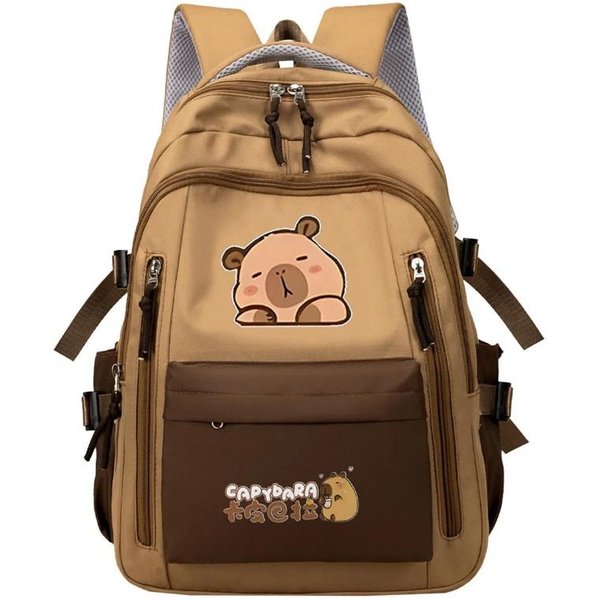 Mochila Escolar Capibara Para Adolescentes NiñAs Set De Bolsas Escolares Mochila Casual Diaria NiñOs 3 Piezas Bolso Para Libros Kawaii Mochila Escolar Infantil Mochila De Viaje-image