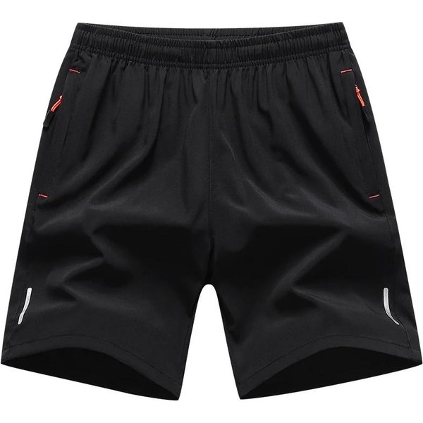 6XL 7XL 8XL Pantalones Cortos Deportivos Para Hombre Cintura EláStica CóModa Ropa Masculina Transpirable Pantalones Cortos 5XL Negro-image