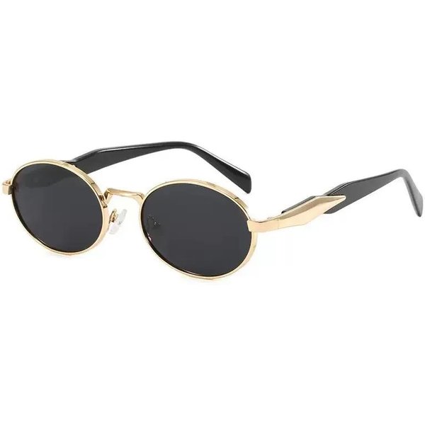 Gafas De Sol De Lujo Para MiopíA Para Mujeres Hombres CláSico Ovalado Marco De Material MetáLico Gafas Para MiopíA MetáLicas Ovaladas Gafas De Sol Con ProteccióN Solar -1.0-image