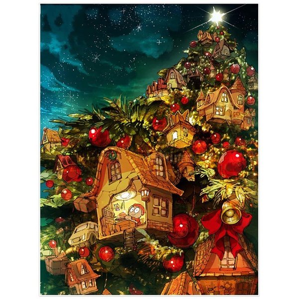 Pintura De Diamantes 5D De Navidad, Bordado De Diamantes Redondos Completos, Punto De Cruz 20X30CM-image