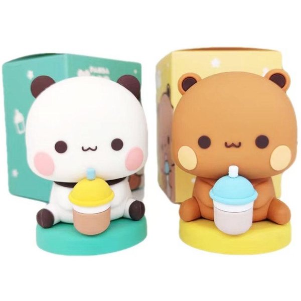 Urocza Kawaii Bubu Dudu NiedźWiedź Panda Figurka KreskóWka EkscytująCe NiedźWiadki Miniatury Kolekcjonerska ZwierząTko Zabawka Lalka Ozdoba WystróJ Domu-image
