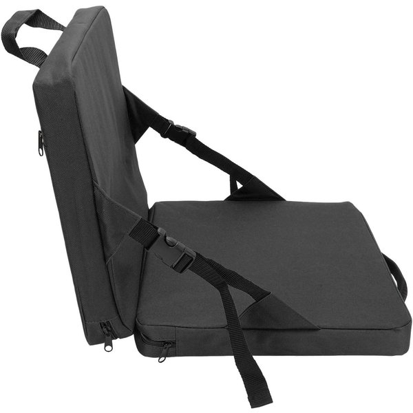 CojíN De Asiento De Estadio Plegable Con Soporte Para La Espalda Asa PortáTil CojíN Para Gradas Para Exterior Negro Negro-image