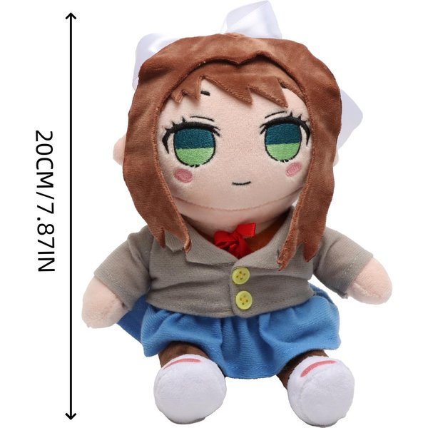 Fumofumo Monika Pluszowa Lalka Anime GadżEt Klub Literacki Doki Doki Lalka KreskóWkowa Zabawka Dla Dzieci Prezent Urodzinowy WystróJ Domu 20Cm BiałY-image