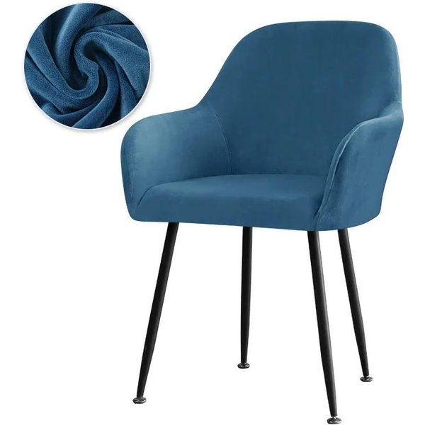 Aksamitny Pokrowiec Na KrzesłO Z Wysokim Ramieniem Elastyczne Pokrowce Na KrzesłA Do Jadalni Tkaniny Zmywalne Biurowe Fotele Bujane Pokrowce Home Decor Pokrycie Siedzenia 1Pc-image