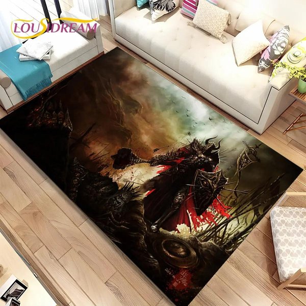Dywan 3D HD Diablo Gra Gamer KreskóWka, Dywanik Dywanowy Do Domu Salon Sypialnia Sofa Wycieraczka Dekor, Mata PodłOgowa AntypośLizgowa Do Zabawy Dla Dzieci 40X60Cm(15X23In)-image