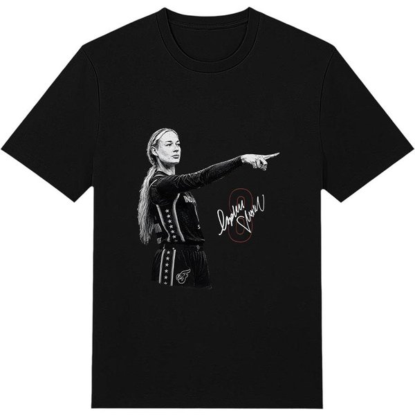 Camisetas Sophie Cunningham SeñAlando Para Mujer Hombre Casual Cuello Redondo Manga Corta Tops CóModo AlgodóN Superior Ropa Casual L Negro-image