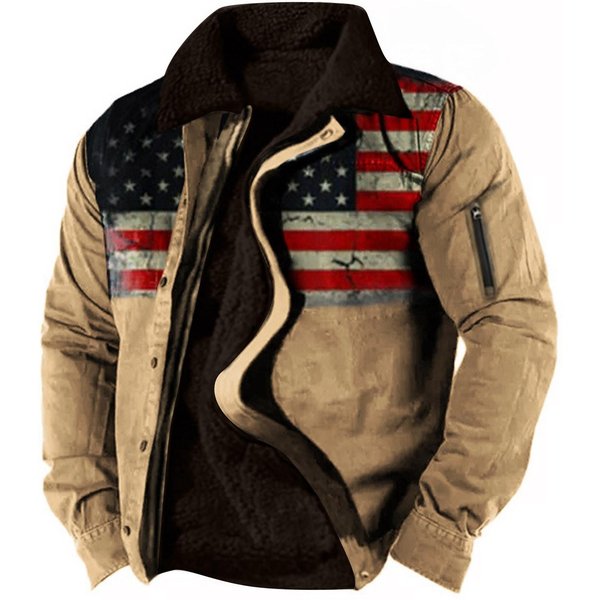 MęSka Casualowa Bluza Sportowa W KamuflażU Z DłUgim RęKawem I Zamkiem BłYskawicznym, LuźNa, BawełNiana Kurtka Xxxl Beige-image