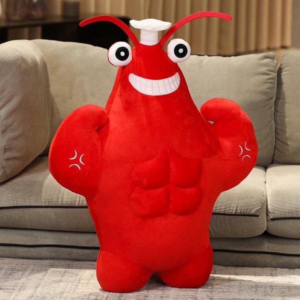 Juguetes De Peluche De Langosta MúSculo Simulado De 30-75 Cm, Peluches De Animales, MuñEco De Peluche De CamaróN Kawaii, Almohada De Cangrejo De RíO Realista, Regalos Para NiñOs 75Cm-image