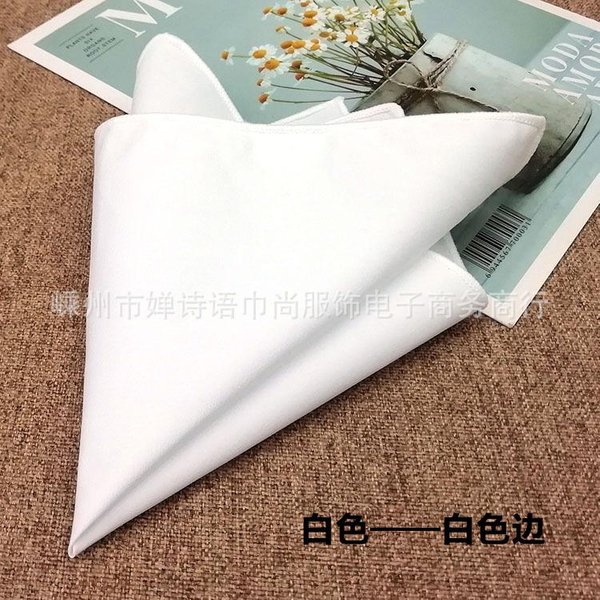 AlgodóN Blanco Puro Moderno PañUelo De Bolsillo Para Traje De Hombre PañUelo Cuadrado 23Cm Cuadrado PañUelo De Etiqueta-image