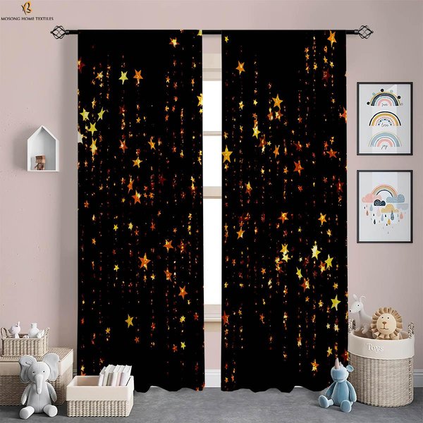 Cortinas Estampadas Brillantes Rosa ArcoíRis HabitacióN Infantil Dormitorio Sala De Estar Estudio Cortinas Decorativas 2 Piezas DecoracióN Del Hogar W50Xh130(Cm)X2Pcs&Rod Pocket-image