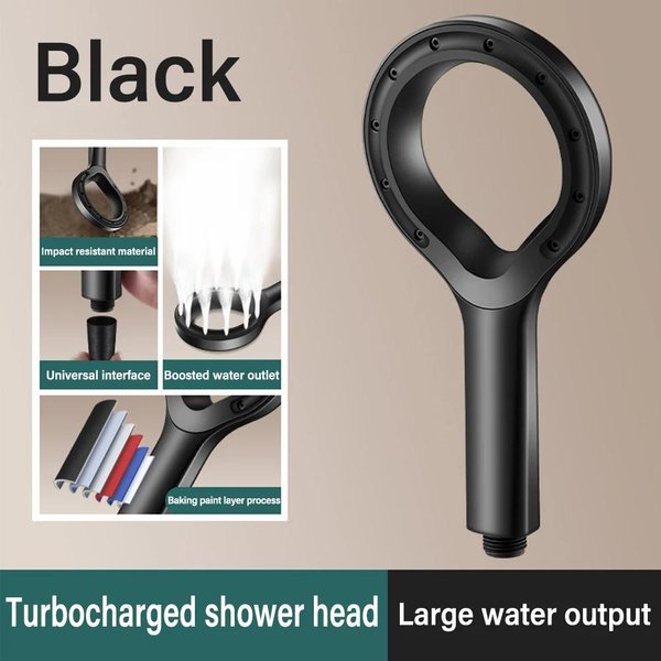 Cabezal De Ducha De Alta PresióN En Forma De Anillo Cabezal De Ducha De Refuerzo Para BañO Cabezal De Ducha Tipo Lluvia Para Viajes Accesorios De BañO Que Ahorran Agua-image