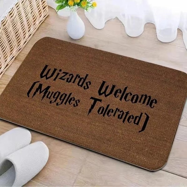 Mugole Witani Czarodzieje Tolerowani Wycieraczka AntypośLizgowa Zmywalna Mata WejśCiowa Drzwi WejśCiowe Magiczny WystróJ Domu 40X60Cm 16X24Inch-image