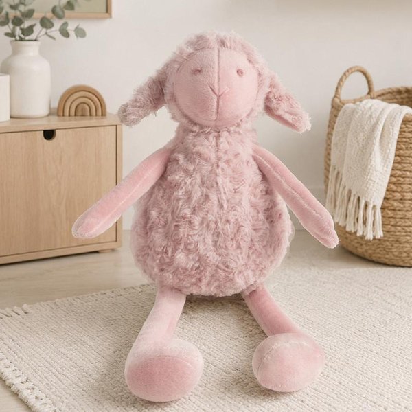 MuñEco De Cordero Con Piernas Largas De 30 Cm Juguete De Peluche Relleno Blanco Rosa Caqui Oveja De Pastizal Animal De Peluche CompañEro Regalo Calmante 30Cm-image