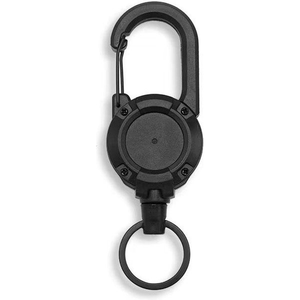 Hebilla TáCtica De FáCil Apertura Para Camping Al Aire Libre, Llavero RetráCtil De Cuerda De Acero, Cuerda Multifuncional AntipéRdida Para Camping Negro-image