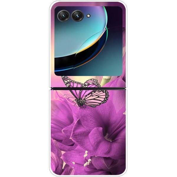 Etui Dla Motorola Razr 40 Ultra Przezroczyste Twarde SkłAdane Luksusowy WzóR Dla Motorola Moto Razr 40 Ultra Przezroczyste Etui Razr40 Ultra For Razr 40 Ultra Blue-image