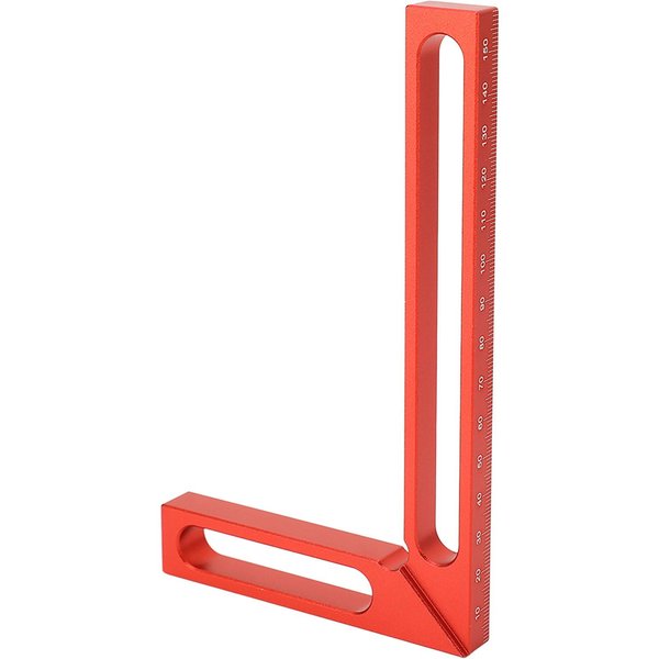 Escuadra De Carpintero Forma De L AleacióN De Aluminio MedicióN De Altura Marcado 90 Grados CarpinteríA Regla De ÁNgulo Recto Red-image