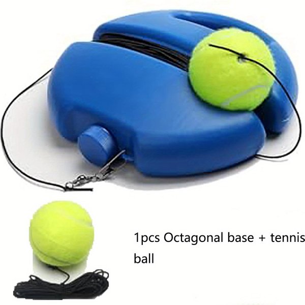 Entrenador De Tenis Base ÚNica Entrenamiento Duradero Suelo Cuerda De Tenis Alta EláStica Deportes Al Aire Libre Para Adultos Suministros De Entrenamiento Azul-image