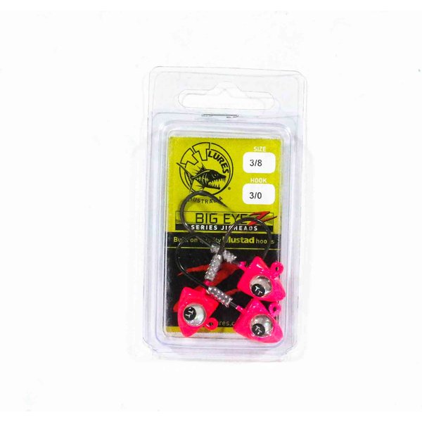 Tackle Tactics TT Big Eyez Cabeza De Jig 3/8 Oz 3/0 Rosa Ojo Plateado (5093)-image