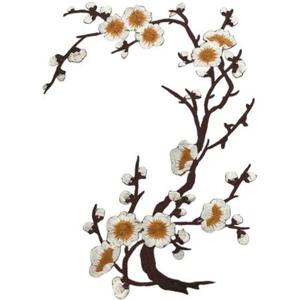 Naszywka żElazna Kwiat WiśNi Naszywka Aplikacja Kwiat ŚLiwy Haftowana Naszywka Kwiatowa Na DżInsy Odzież Kurtki Plecaki Ubrania RęKodziełO DIY Flower-image