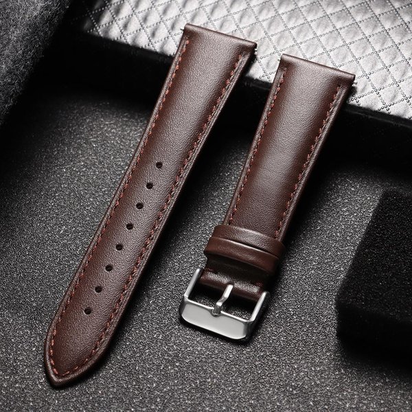 Oryginalny Pasek Do Zegarka Ze SkóRy CielęCej Klamra Pin Quick Release Pasek Do Zegarka Biznesowego 12Mm 14Mm 16Mm 18Mm 20Mm 22Mm Pasek Do Zegarka 22Mm Gray-image