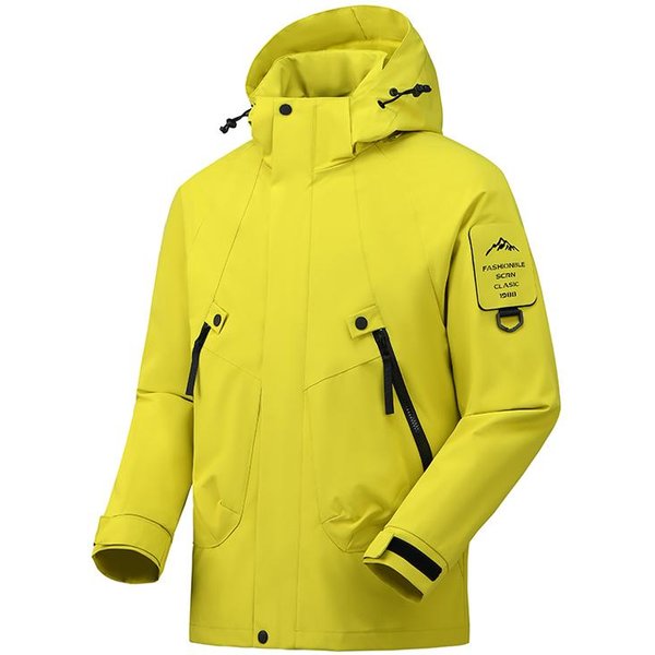 Przytulna MęSka Kurtka Softshell Z Kapturem, Wodoodporna Wiatroszczelna Lekka Kurtka Przeciwdeszczowa Na WęDróWki Na śWieżYm Powietrzu, PodróżE XL-image