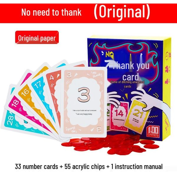 ¡No, Gracias! Juego De Cartas Familiar – Un Juego Divertido Y EstratéGico Para Reuniones Blue-image