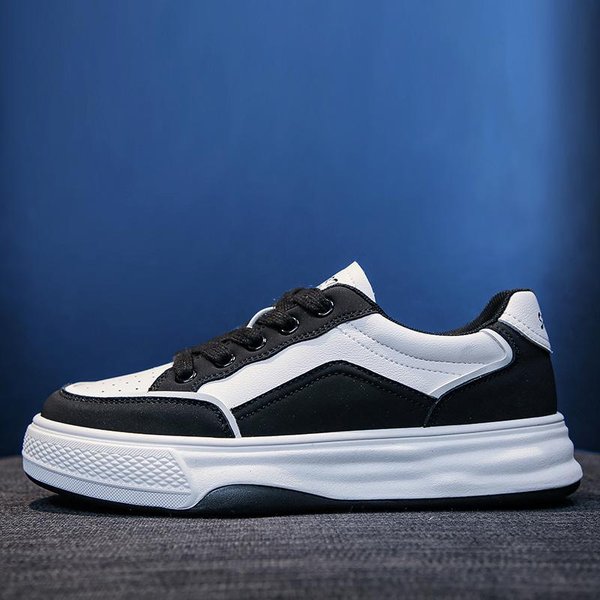 Zapatillas Mujer Primavera Nuevas Suela Gruesa CombinacióN De Colores Estudiantes Casuales VersáTiles Zapatos Blancos Tendencia 40 Negro-image