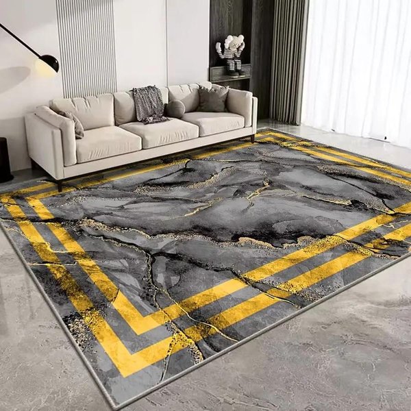 Nowoczesny Dywan Marmurowy Lekka Luksusowa Dekoracja Salon Dostosowany Puszysty MięKki Dywan Zmywalny Sypialnia Dom Dywanik PodłOgowy AntypośLizgowy 140*200Cm-image