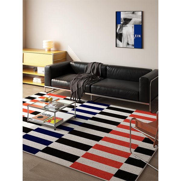 Nowoczesne Dywany Modowe Do Salonu Lekki Luksus Paskowana Dekoracja Dom Sofa Dywaniki Obszarowe Sypialnia PrzyłóżKowe AntypośLizgowa Mata PodłOgowa 60*90Cm-image