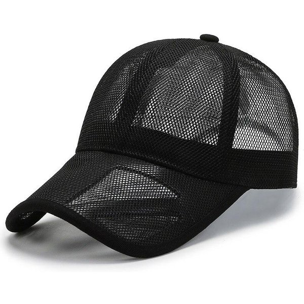 Sombrero De Verano Para Hombre Ala Calada Gorra De Malla Transpirable Deportes Al Aire Libre ProteccióN Solar BéIsbol Sombrero De Sol Para Mujer Black-image