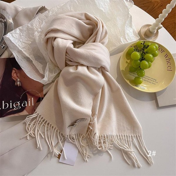 Bufanda De Lana De Invierno De Lujo Para Mujer Cachemir CáLido Pashmina Foulard Chal Estola Gruesa Suave Bufandas Chal Red-image