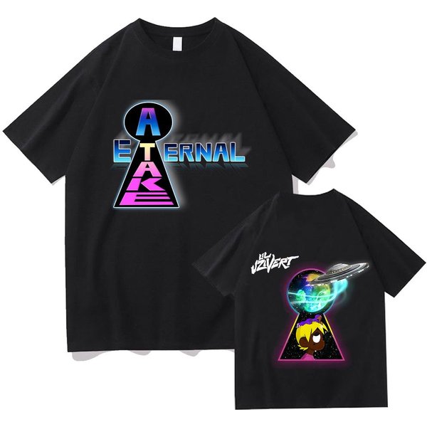Camisetas Lil Uzi Vert Etemal Atake Verano Hombres Mujeres Ropa Hip Hop Moda Camiseta Manga Corta Oversize Creativa Streetwear M Gray-image