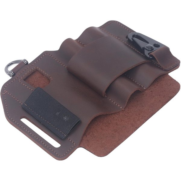 Funda De CinturóN Multiherramienta EDC De Cuero Organizador De CinturóN Para Trabajo Uso Diario Regalos Para Hombres MarróN-image