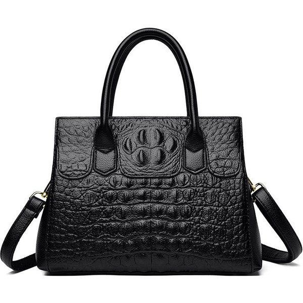 WzóR Krokodyla Damska Torba Nowy KoreańSki Styl Modna DużA Pojemność Torebka Torba Typu Crossbody Dla Matki W śRednim Wieku Torba Typu Tote Gray-image