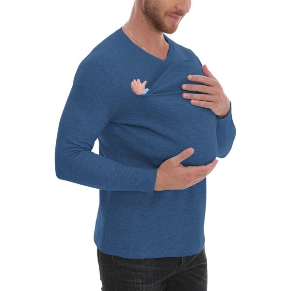 MęSka Koszulka Z DłUgim RęKawem Z Czystej BawełNy, Pogrubiona, Nowa Wersja Wysokiej JakośCi, Wielofunkcyjna Koszulka Kangaroo Daddy Xxxl-image