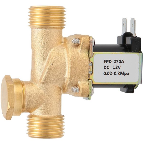 VáLvula Solenoide ElectromagnéTica De LatóN Normalmente Cerrada G1/2 Interruptor De Entrada De Agua (DC12V)-image