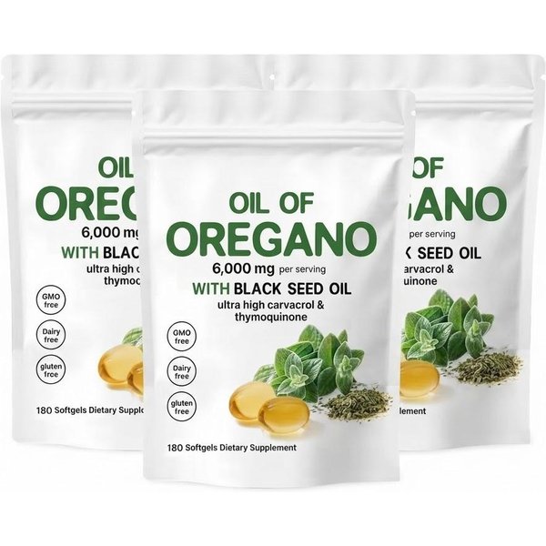 Aceite De OréGano Y Semilla Negra 2 En 1 Para El Apoyo InmunolóGico 3Pack-image