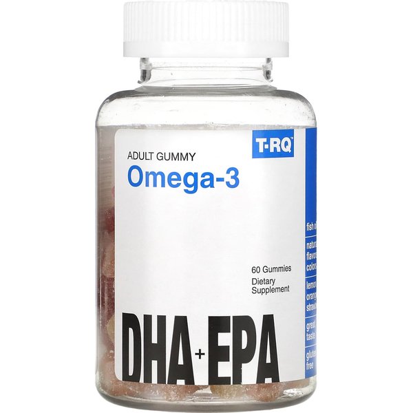T-RQ, Gomitas Para Adultos Omega 3, DHA + Epa, LimóN, Naranja, Fresa, 60 Gomitas-image