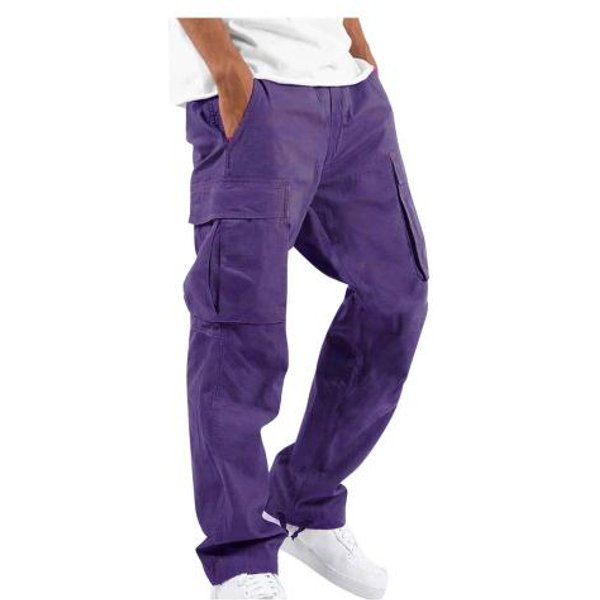 Pantalones Cargo Para Hombre, Con MúLtiples Bolsillos, CordóN, Cintura EláStica, Pierna Ajustable, Talla Grande, Holgados, De Color SóLido, Para Gimnasio, Exteriores, Pantalones Largos Tipo HaréN XL-image