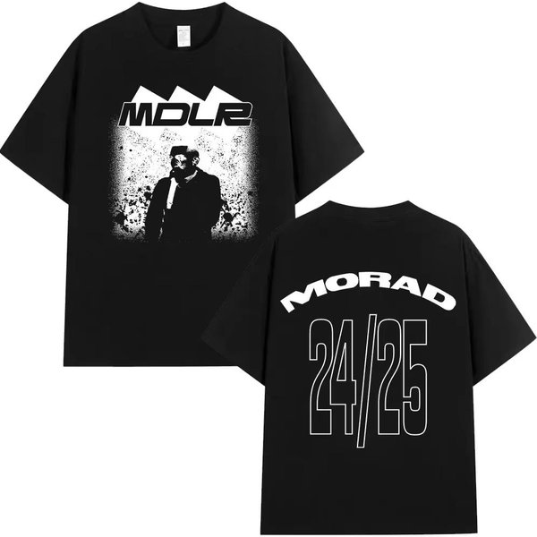 2026 Rapper Morad Mdlr Tour ÁLbum Camiseta Mujer Alta Calidad Camiseta Moda Hip Hop Manga Corta Camisetas Streetwear M Gray-image