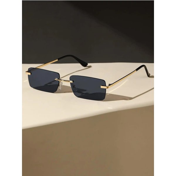 Gafas De Sol Sin Montura De Metal Cuadradas De Alta Calidad, Elegantes Y Duraderas, Nuevas, Unisex, Para Fiesta En La Playa Al Aire Libre Black-image