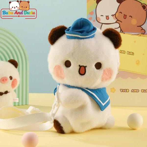 Oficjalny Oryginalny Pluszowy Plecak Bubu I Yier Urocza Panda Bubu I Dudu Torba Na Ramię KreskóWkowa Seria Marynarska Torba Crossbody Prezent-image