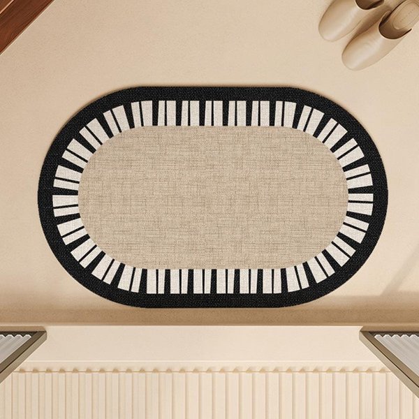 Owalna Mata PodłOgowa Do łAzienki Diatom Mud AntypośLizgowa ChłOnna Mata Do Drzwi Toalety Toaleta Toaleta SzybkoschnąCa WykłAdzina 60 * 90CM-image